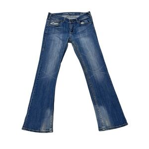 Cowgirl Tuff Co Women's Denim Bootcut Distressed Blue Jeans Stretch 31x31